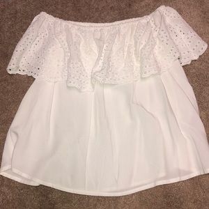 White lace off the shoulder top